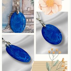 Petri effect Resin Pendant Necklace on a 925 20" Silver Chain 2 Petri effect Resin Pendant Necklace on a 925 20" Silver Chain 6