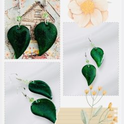 925 Silver Earrings, made with Nail Foils and Resin