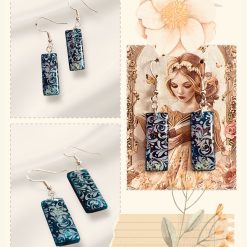 925 Silver Earrings, made with Nail Foils and Resin