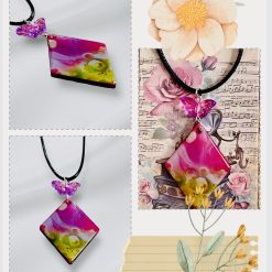925 Silver Earrings, made with Nail Foils and Resin