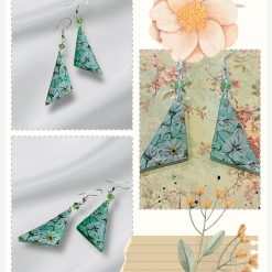 925 Silver Earrings, made with Nail Foils and Resin