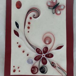 Any Occasion Quilled Card with  Flower and Butterfly
