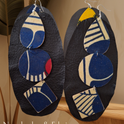 Leather Dangle Earrings - Grey