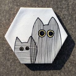 Terracotta Decor Tile ZTO - Twin Cats