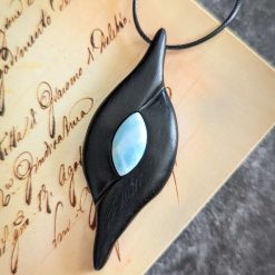 Ebony with larimar necklace 1 Ebony with larimar necklace 1