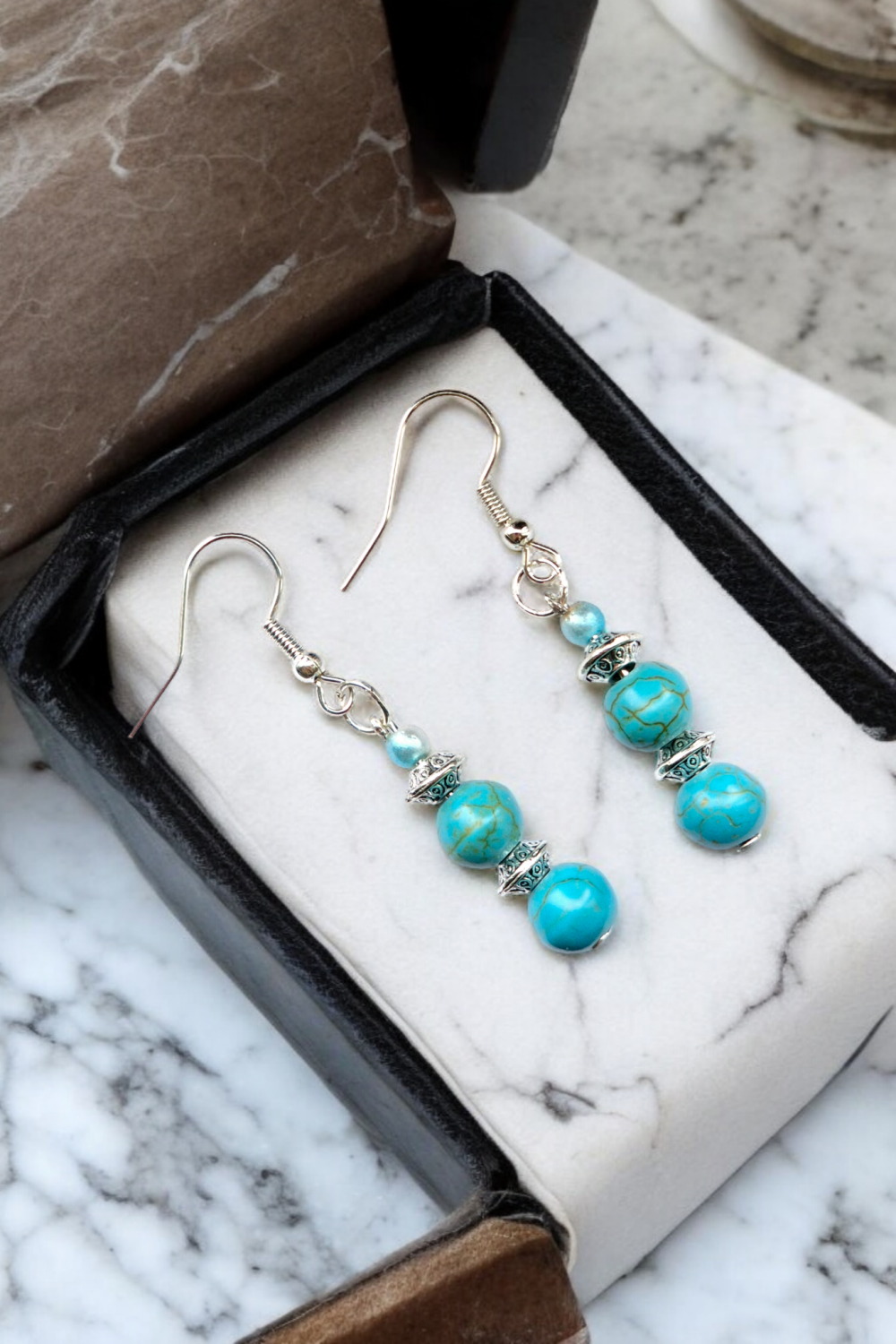 A Beautiful Pair of Gold/Mint/Cream Pearl Bead Dangle Silver Hook Earrings A Beautiful Pair of Gold/Mint/Cream Pearl Bead Dangle Silver Hook Earrings