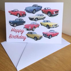 Triumph Classic Cars - Birthday, Anniversary, Retirement or Plain Greeting Card