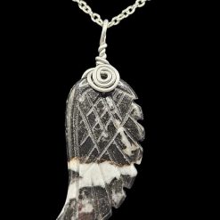 Zebra Marble Wing Pendant