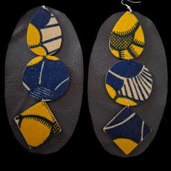 Leather Dangle Earrings - Grey 1