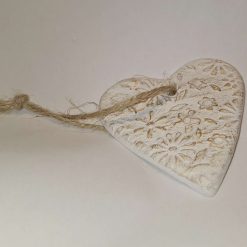 Christmas decorations - gold clay hearts