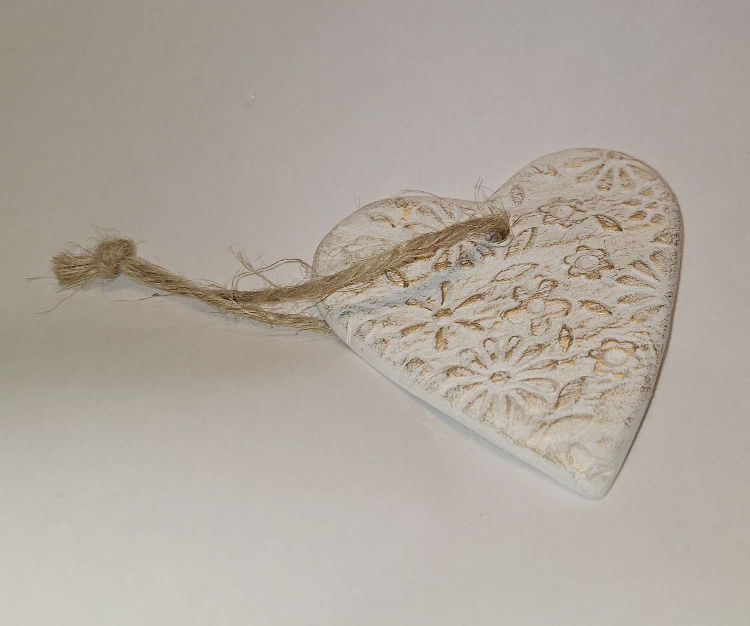 Christmas decorations - gold clay hearts Christmas decorations - gold clay hearts