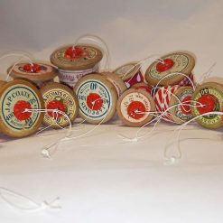 Christmas decorations - vintage cotton reel baubles 4 Christmas decorations - vintage cotton reel baubles 4