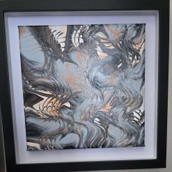 Black & grey abstract fluid art