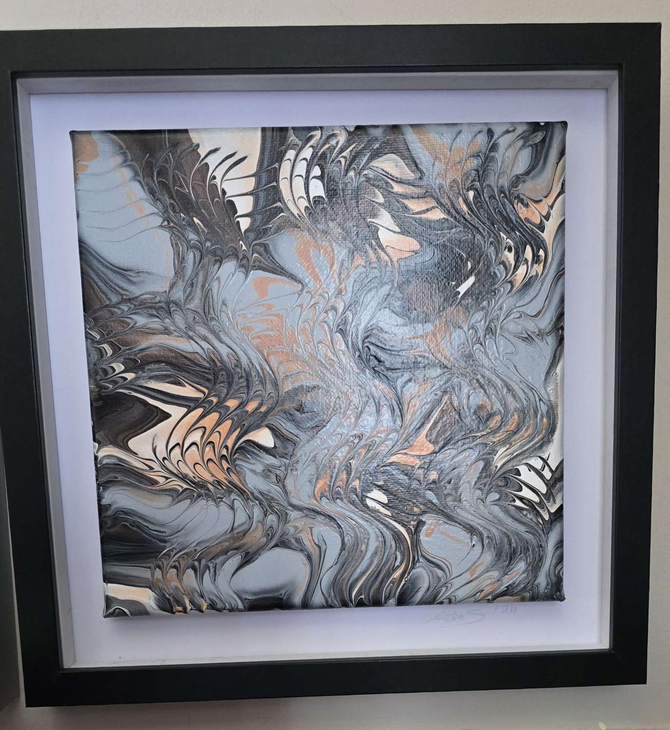 Black & grey abstract fluid art Black & grey abstract fluid art