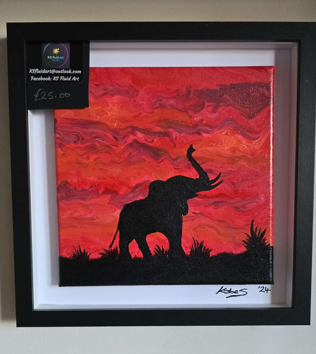 Fluid art silhouette elephant Fluid art silhouette elephant