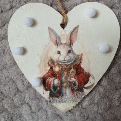 Wooden Bauble Hanging Decoration.  Christmas Snow Scene