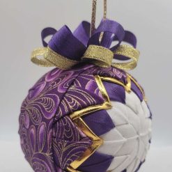 Purple and gold feather bauble