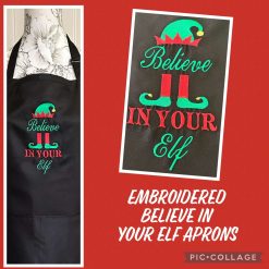Embroidered Believe In Your Elf Aprons