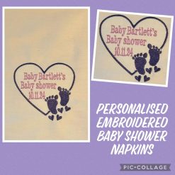 Personalised Embroidered Baby Shower Napkins