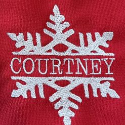 Personalised Embroidered Christmas Napkins Snowflake Name In Design