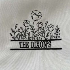Personalised Embroidered Napkins Floral Name In Design