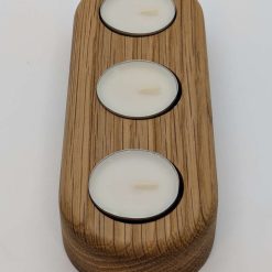 Oak Tea Light Holder, 3 tea light 1