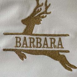 Personalised Embroidered Christmas Napkins Reindeer Name In Design
