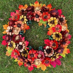 Autumn pinecone wreath