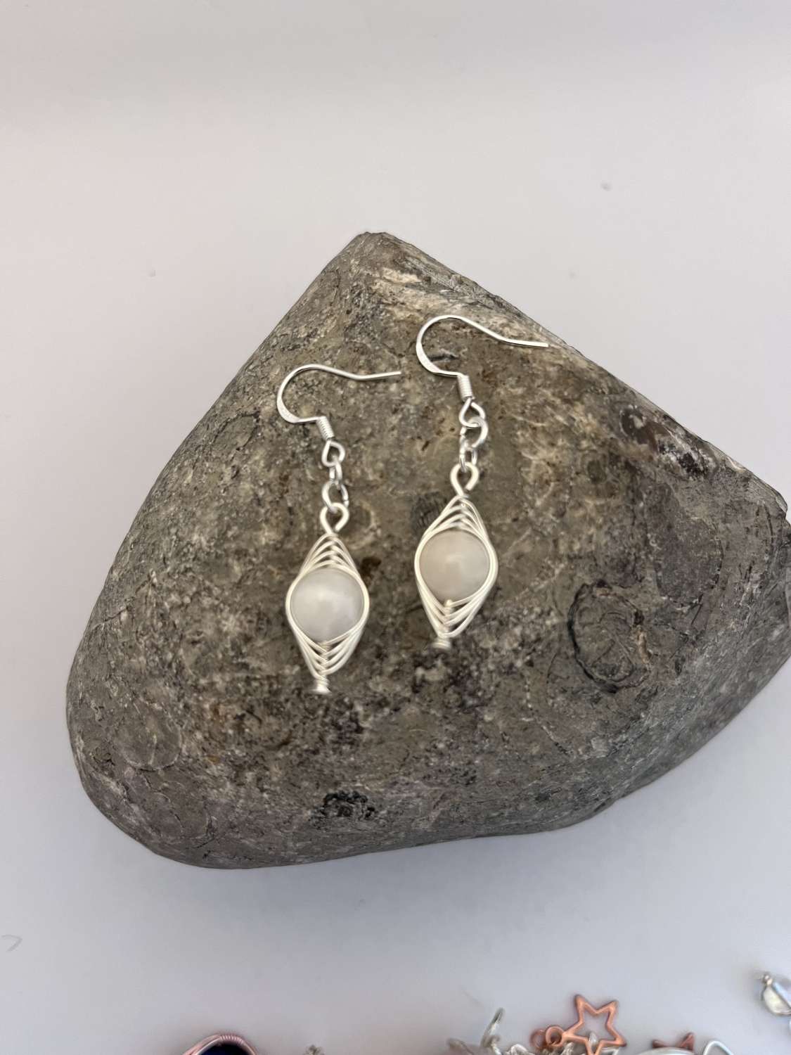 Moonstone Dangle Earrings Moonstone Dangle Earrings