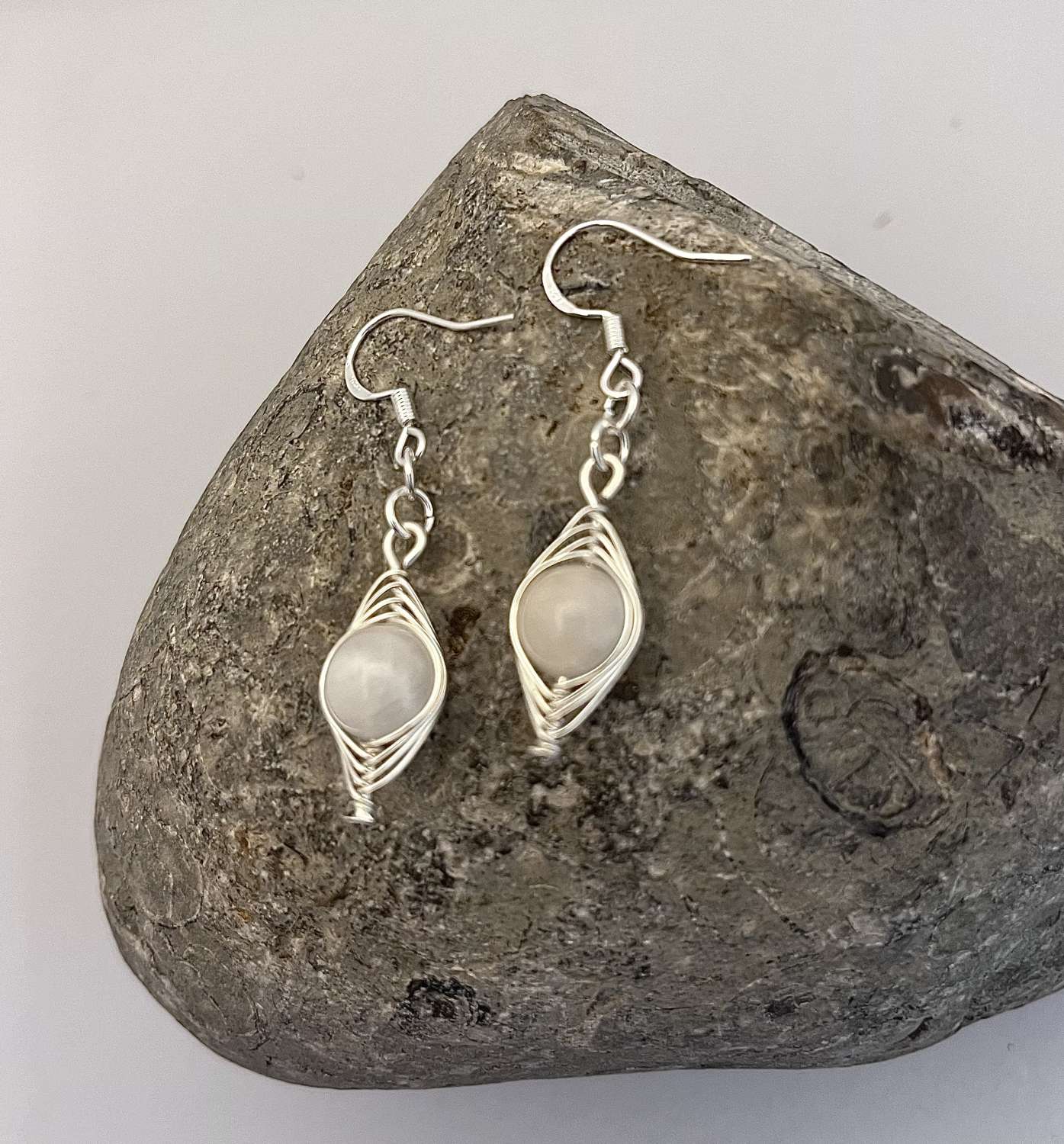 Moonstone Dangle Earrings Moonstone Dangle Earrings