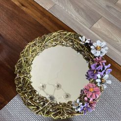Willow and pinecone flower mirror 1 Willow and pinecone flower mirror 1