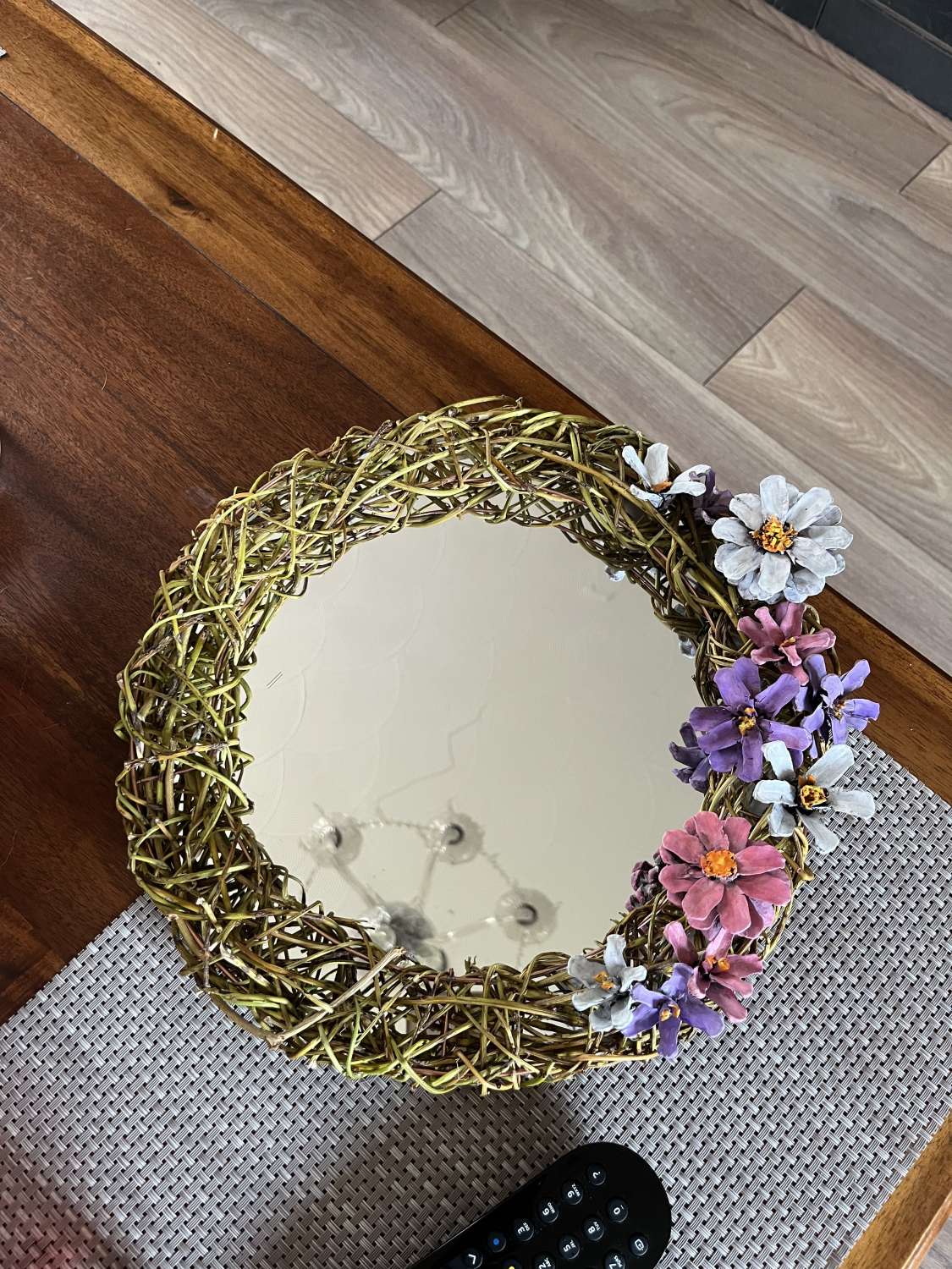 Willow and pinecone flower mirror Willow and pinecone flower mirror