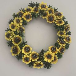 Sunflower pinecone wreath
