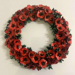 Poppy pinecone wreath
