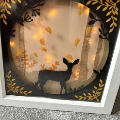 Lit deer shadow box