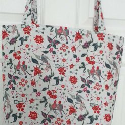 100% Cotton Floral Love Birds Tote/Shopping Bag