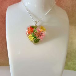 Pendant - Floral Red/Pink/Green/Yellow Heart