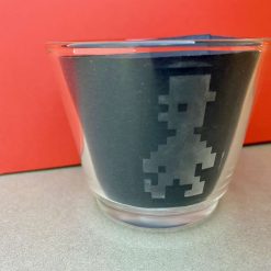 Glass Etched Tea-light Candle Holder  - Jet Set Willy