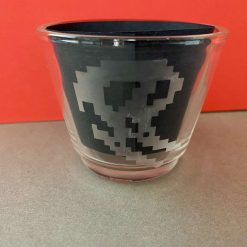 Glass Etched Tea-light Candle Holder  - Horace Skiing
