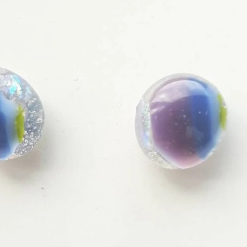 One of a kind, purple, blue, green and clear dichroic rainbow glass studs. 5 One of a kind, purple, blue, green and clear dichroic rainbow glass studs. 5