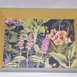 Kitchen utensils - Yellow and green floral upcycled wooden tray