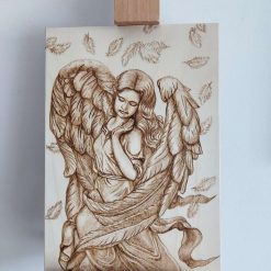 Harry Potter style wooden notebook with freehand pyrography