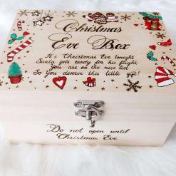 Christmas Eve Box with pyrography design