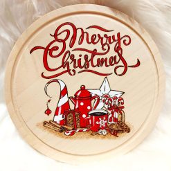 Christmas Eve Box with pyrography design