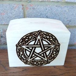 Money Box with holistic pyrography design 4 Money Box with holistic pyrography design 4