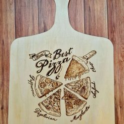 Wooden Pizza Peel/Paddle with pyrography design 2