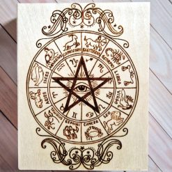 Harry Potter style wooden notebook with freehand pyrography