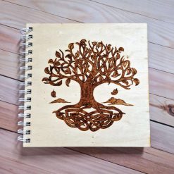Harry Potter style wooden notebook with freehand pyrography
