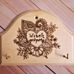 Key or Kitchen Towel Holder with Pyrography Design 1 Key or Kitchen Towel Holder with Pyrography Design 1