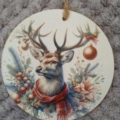 Wooden Hanging Decoration.  Christmas Deer/Stag